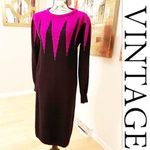Vintage 80s Christina Grant Sweater Dress